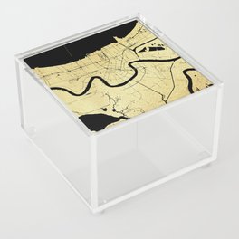 New Orleans Black and Gold Map Acrylic Box