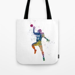 American football player in watercolor Tote Bag