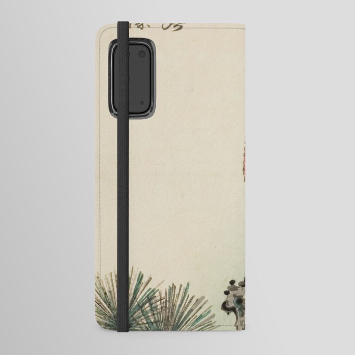 Macaw on a pine branch - Utagawa Hiroshige Android Wallet Case