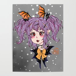 Cute Anime Vampire Girl Poster