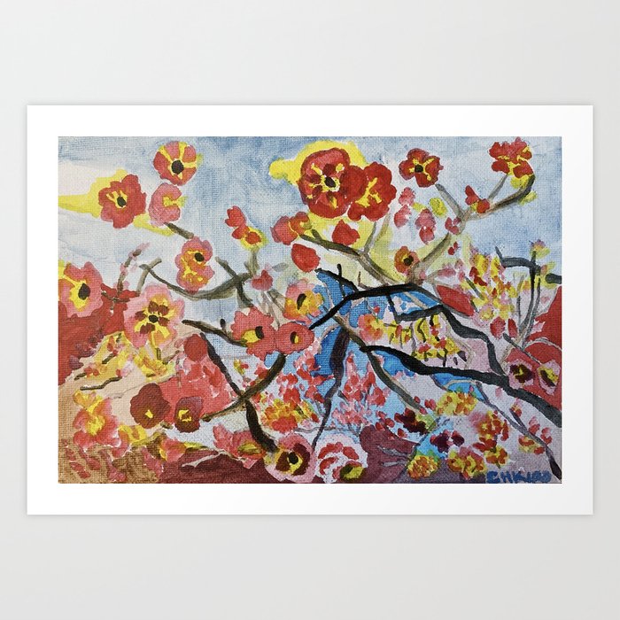 Plum Blossom Sky Art Print
