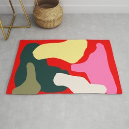 Appointed Contrast - Abstract Shape Formation Minimalism Area & Throw Rug