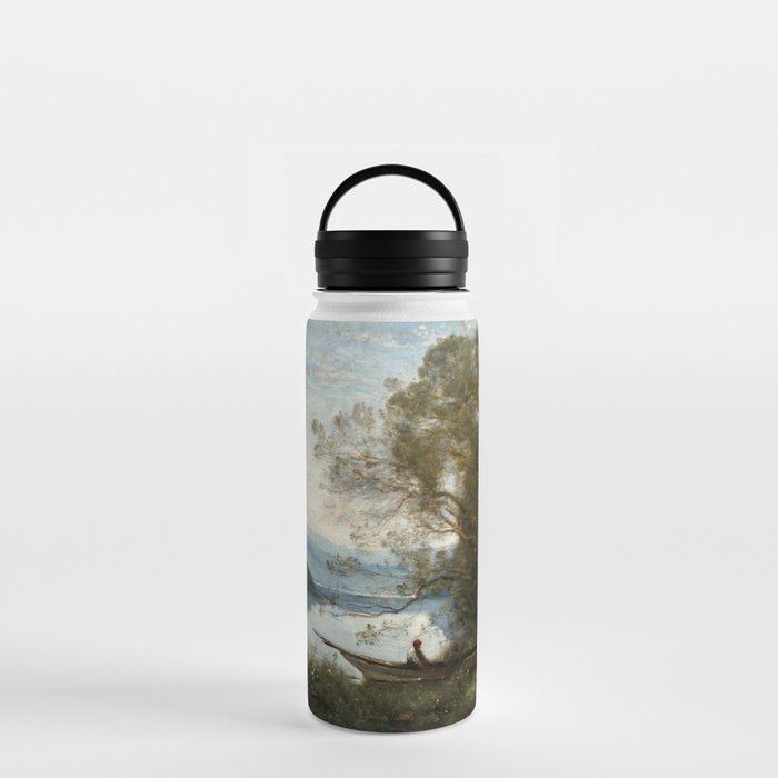 The Moored Boatman by Jean-Baptiste-Camille Corot Water Bottle