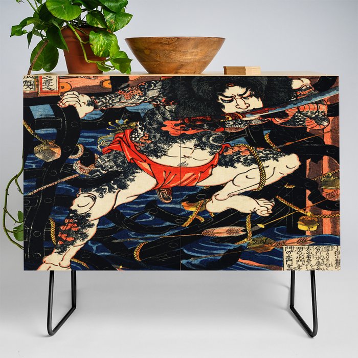 The Tattooed Samurai Traditional Japanese Character Credenza