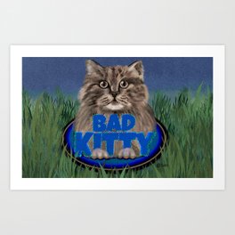 Scruffy the Bad Kitty Art Print