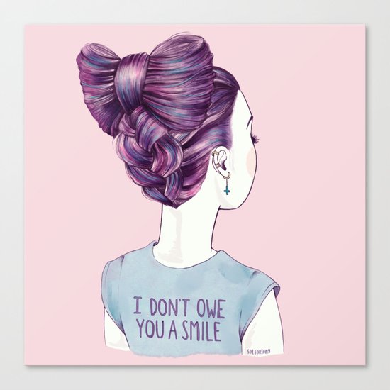 i don't owe you a smile Canvas Print