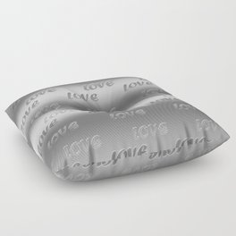 Silver Trendy modern Love Collection Floor Pillow