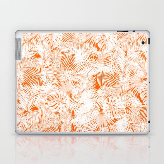 orange tropical leaves pattern Laptop & iPad Skin