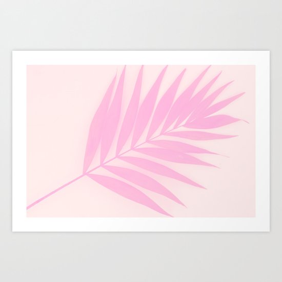 Pink Palm Leaf Art Print