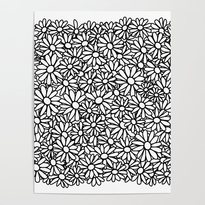 Imperfect Daisy Patch Outline Poster