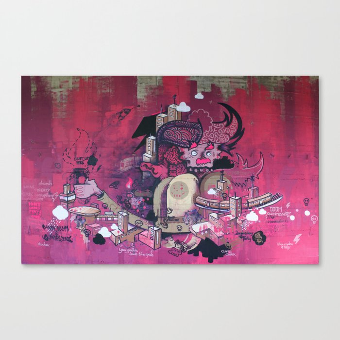 Dont Worry - Party Hard (Pink) Close Up Canvas Print
