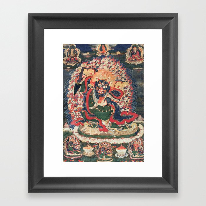 Mahakala Tibetan Painting, 18th century Framed Art Print
