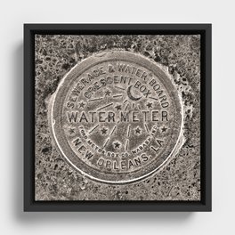 Sepia New Orleans Water Meter Louisiana Crescent City NOLA Water Board Metalwork Framed Canvas