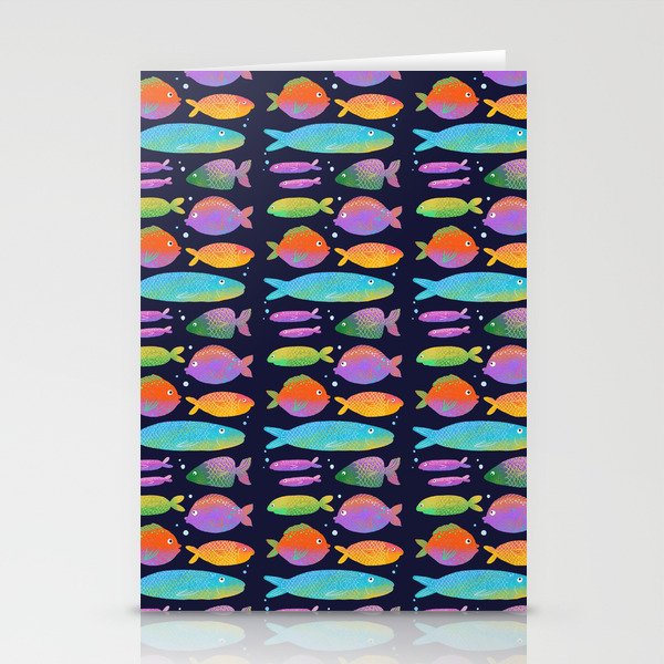 Seamless fish pattern Stationery Cards