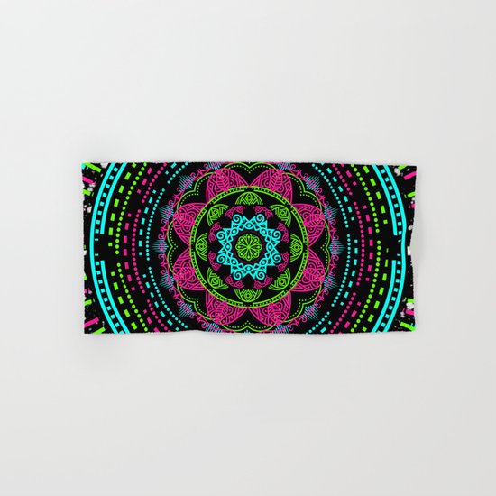 Mandala Energy in Neon Hand & Bath Towel