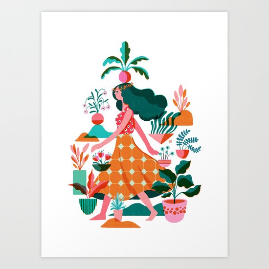 Garden Lady 1 Art Print