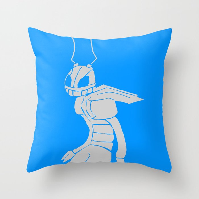 Grasshopper Bot Throw Pillow