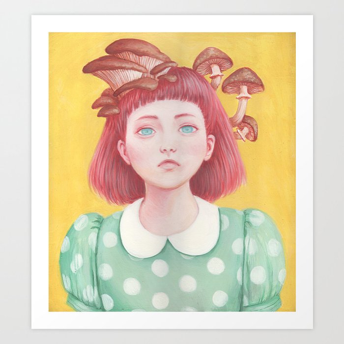 mushroom girl Art Print by Stephanie Matos | Society6