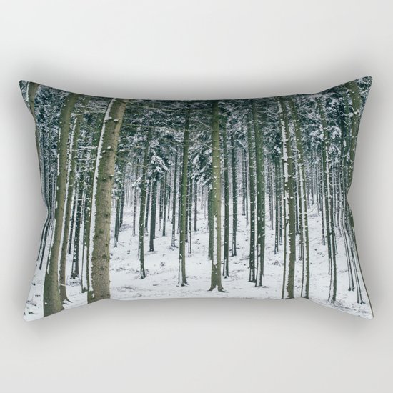 Winter Forest Treescape Rectangular Pillow
