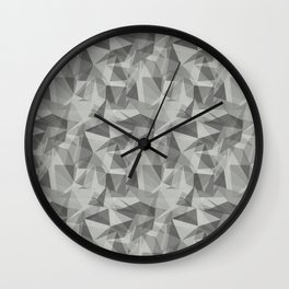 Abstract Geometrical Triangle Patterns 3 Benjamin Moore Metropolitan Gray AF-690 Wall Clock | Pattern, Blends, Trending, Abstract, Shapes, Trendy, Fade, Digital, Ombre, Polygons 