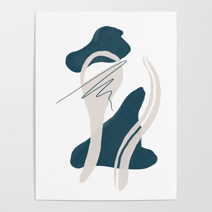 Abstract inky shapes no. 2 Poster