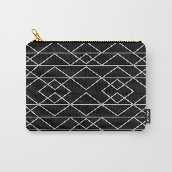 Triangles In Silver Carry-All Pouch