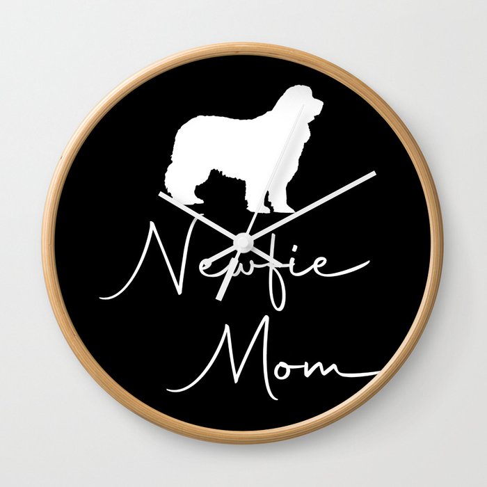 Newfie Mom Newfoundland Funny Dog Lover Dog Owner Wall Clock