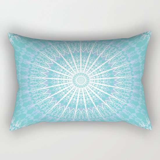 Turquoise Purple Boho Mandala Rectangular Pillow