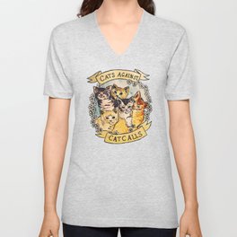 cats against V Neck T Shirt