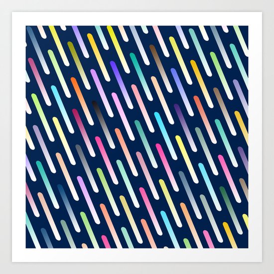 Abstract cosmic rain Art Print