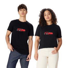 Red Hot Sports Car Cartoon T Shirt