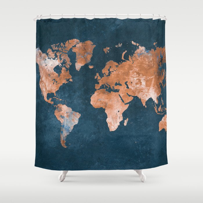 World Map 15 Shower Curtain By Jbjart