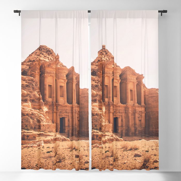 Temple in Desert Landscape Blackout Curtain