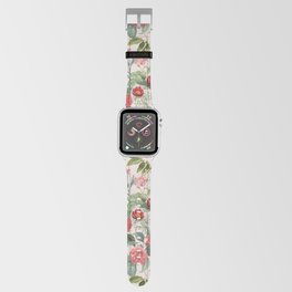 Blooming Spring Summer Pink Rose Garden light pastel colors pattern  Apple Watch Band