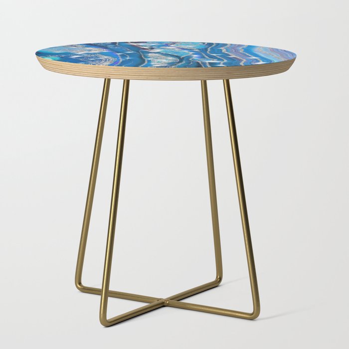Royal Blue Agate Pattern Side Table