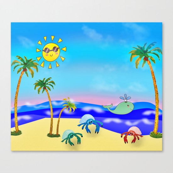 Beach Party for the Baby Crabs Canvas Print