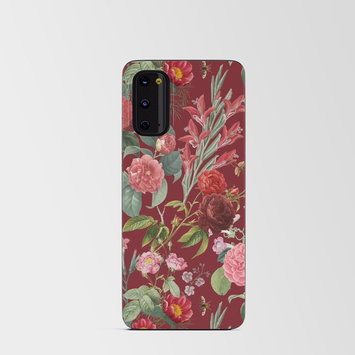 Blooming Garden - Red Dahlia Lush Floral Pattern Android Card Case