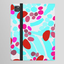 Slashes and Shapes Abstract Turquoise and Pink iPad Folio Case