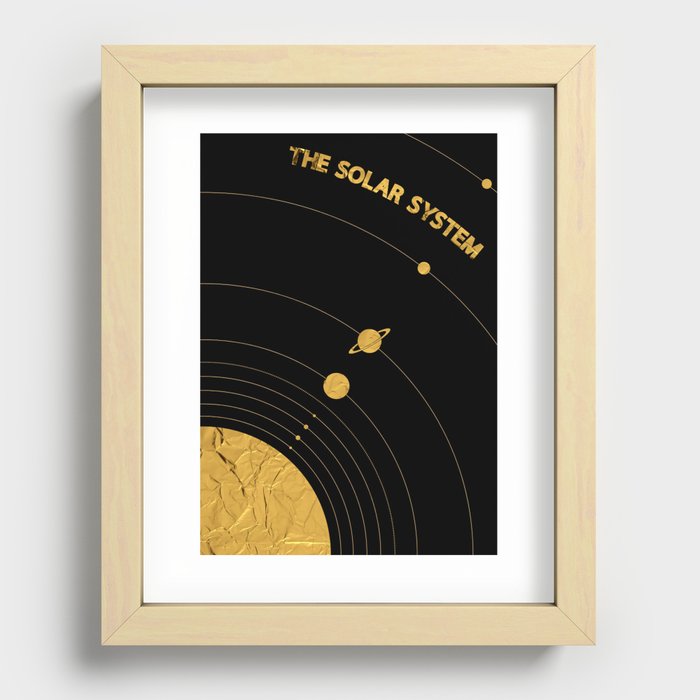 The Golden Solar System No.1 Recessed Framed Print