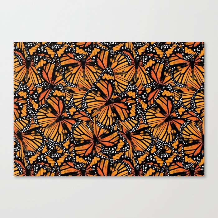 Monarch Butterflies Pattern | Butterfly Pattern | Canvas Print