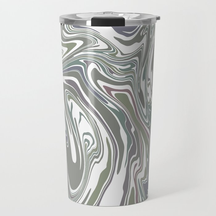 Multicolor marbled dynamic curved shapes and lines  Travel Mug