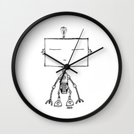 sleepy robot Wall Clock