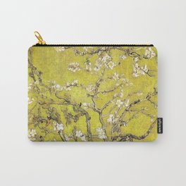 Vincent van Gogh Blossoming Almond Tree (Almond Blossoms) Gold Sky Carry-All Pouch | Blossom, Japanese, Vangogh, Blossoms, Maple, Apple, Cherry, Floral, Trees, Flowering 