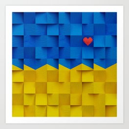 Ukraine Heart Art Print