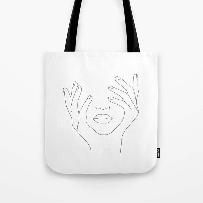 Line drawing online tote bag