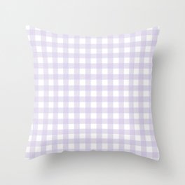 Lilac gingham pattern Throw Pillow