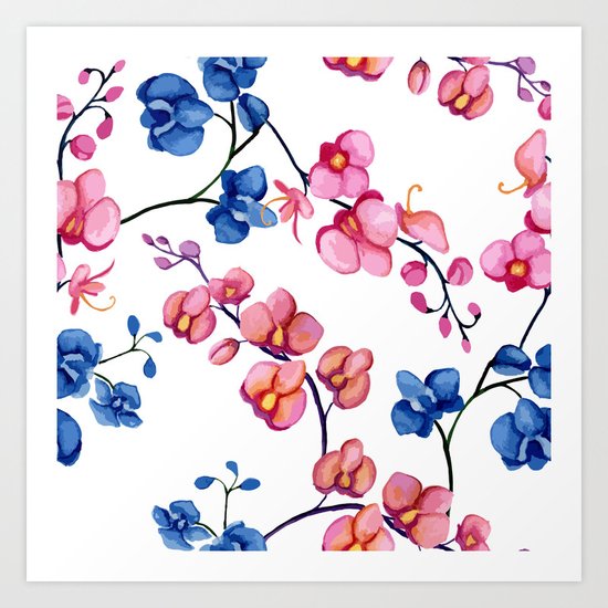 Orchids. Watercolor Art Print