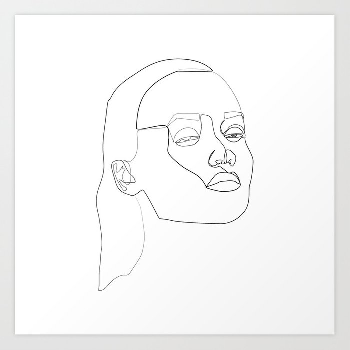 Profile Collection Woman Face One Line Art Art Print By Aelissedesign Society6,Word Art Drawing