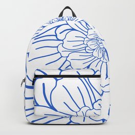 Blue Flower Outline Backpack