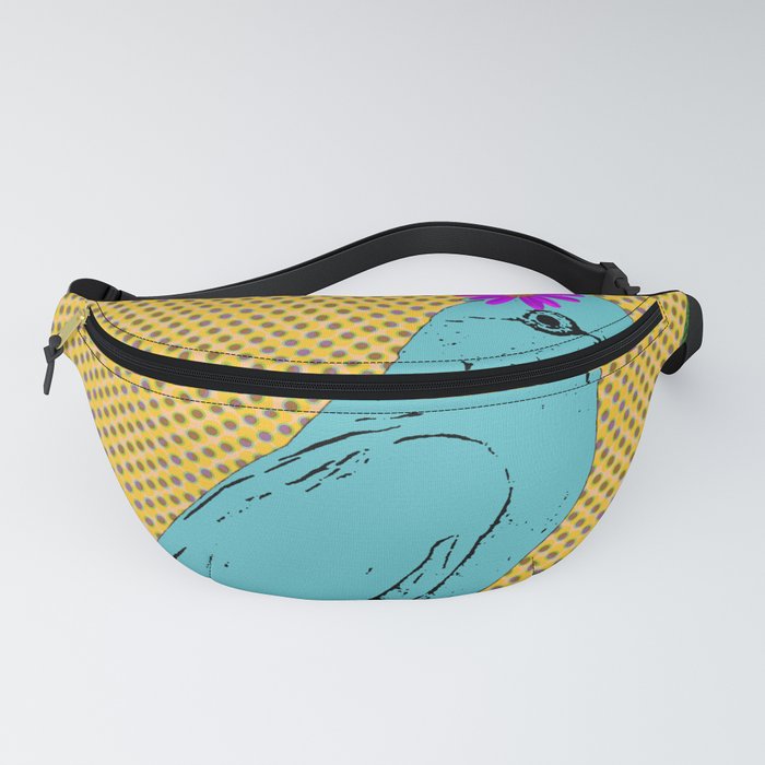 Pop-Art Galah on a Branch (turquoise blue) Fanny Pack